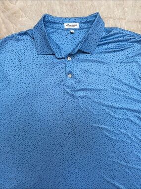 Peter Millar Light Blue Micro-Print Polo